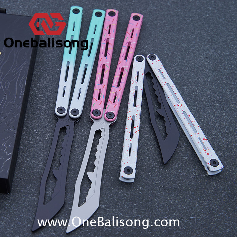 Titan Poseidon Balisong Stainless Steel+Coating Handle Stainless Steel Blade Bushings