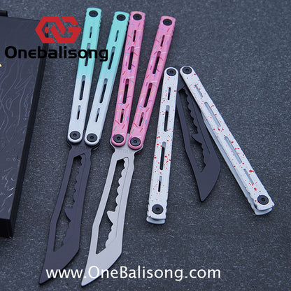 TITAN Oceanus V2 Balisong Stainless Steel+Coating Handle Stainless Steel Blade Bushings