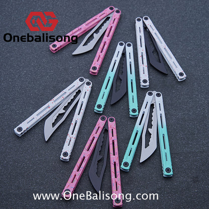 TITAN Oceanus V2 Balisong Stainless Steel+Coating Handle Stainless Steel Blade Bushings