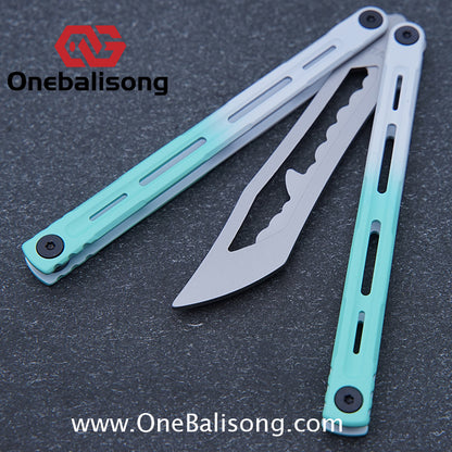 TITAN Oceanus V2 Balisong Stainless Steel+Coating Handle Stainless Steel Blade Bushings
