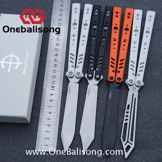 Baliplus BRS REP CLONE Balisong TC4 Titanium Alloy+G10 Patch Bushings Sandwich Structure 9cr18