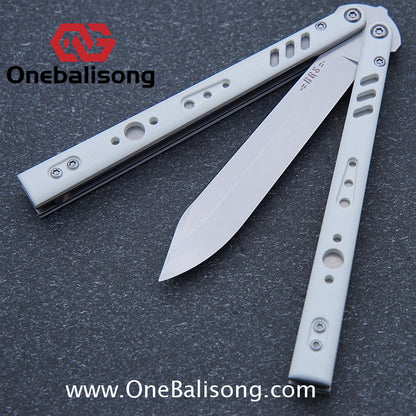 Baliplus BRS REP CLONE Balisong TC4 Titanium Alloy+G10 Patch Bushings Sandwich Structure 9cr18