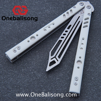 Baliplus BRS REP CLONE Balisong TC4 Titanium Alloy+G10 Patch Bushings Sandwich Structure 9cr18