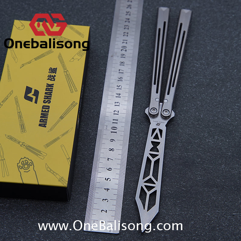 ARMED SHARK Titanium REP SE Balisong Clone TC4 Titanium Alloy Handle 5CR15 Stainless Steel Blade