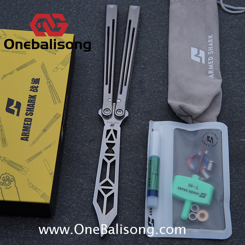 ARMED SHARK Titanium REP SE Balisong Clone TC4 Titanium Alloy Handle 5CR15 Stainless Steel Blade