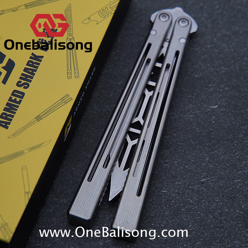 ARMED SHARK Titanium REP SE Balisong Clone TC4 Titanium Alloy Handle 5CR15 Stainless Steel Blade