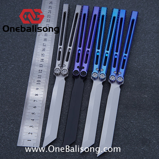 APOCALYPSE TIANQI Telesto Balisong Titanium Alloy Handle+VG10 Stainless Steel Blade Bushing