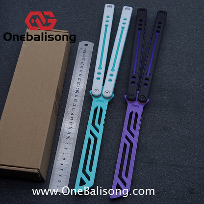 YY Giant nautilus Balisong Plastic Trainer Outdoor Safe EDC Practice Knife Fancy Folding Knife