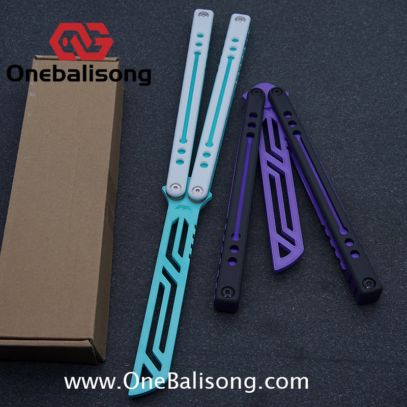 Giant nautilus Balisong Plastic Trainer Outdoor Safe EDC Practice Knife Fancy Folding Knife