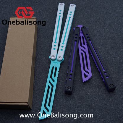 YY Giant nautilus Balisong Plastic Trainer Outdoor Safe EDC Practice Knife Fancy Folding Knife
