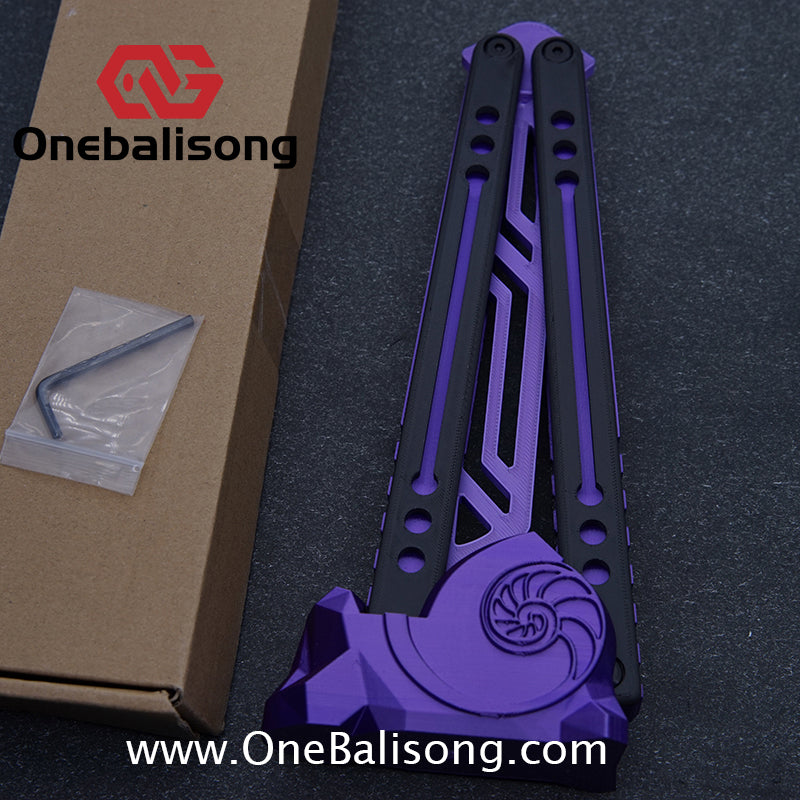 Giant nautilus Balisong Plastic Trainer Outdoor Safe EDC Practice Knife Fancy Folding Knife