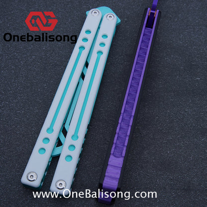 YY Giant nautilus Balisong Plastic Trainer Outdoor Safe EDC Practice Knife Fancy Folding Knife