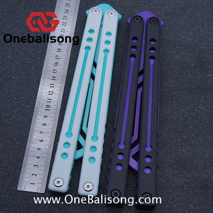 YY Giant nautilus Balisong Plastic Trainer Outdoor Safe EDC Practice Knife Fancy Folding Knife
