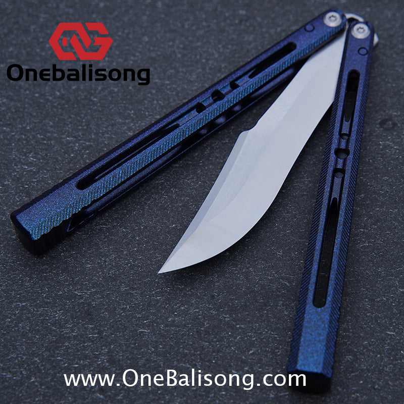 TITUS Vixen Ceramic Version Clone Balisong 7075 Aluminum Alloy Handle Stainless Steel Fake Blade Bushing