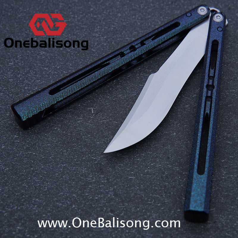 TITUS Vixen Ceramic Version Clone Balisong 7075 Aluminum Alloy Handle Stainless Steel Fake Blade Bushing
