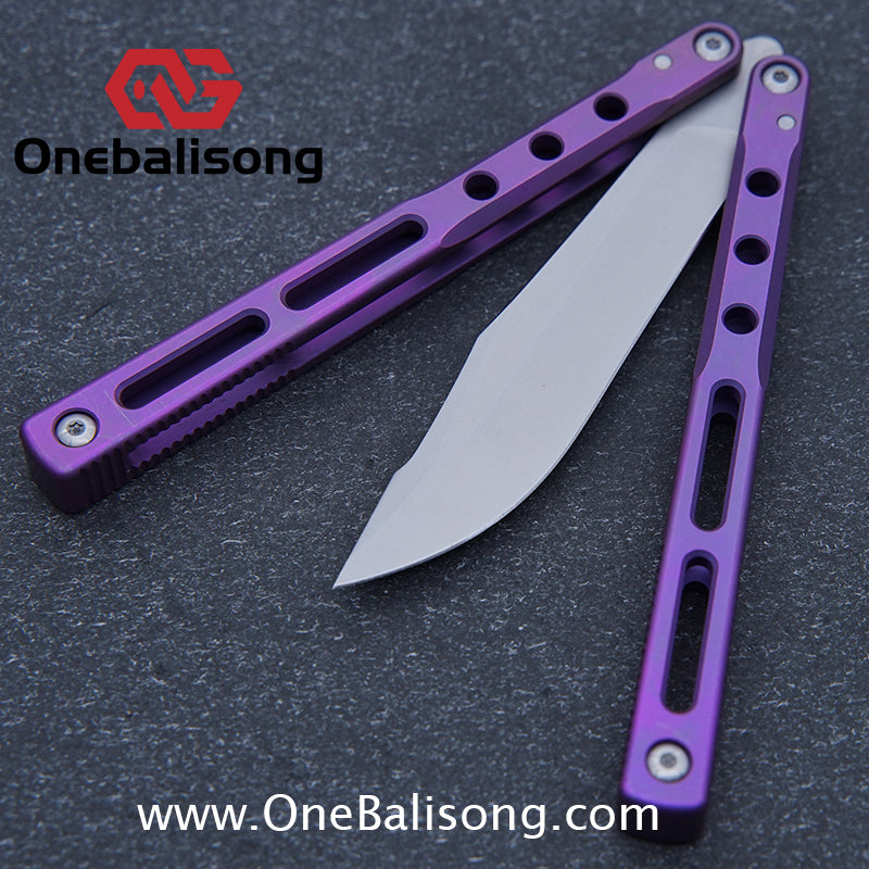 Theone Regime Balisong Titanium Alloy Handle Stainless Steel Live Blade One-piece structure Bushing