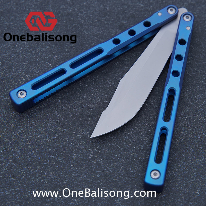 Theone Regime Balisong Titanium Alloy Handle Stainless Steel Live Blade One-piece structure Bushing
