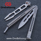 Maxace Obsidian Balisong Titanium Integrated Handle Bailu M390 Blade Integrated Structure Bushing