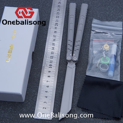 Cold Blade Hex Balisong Customization REP Sandblasting Version 7075 Aluminum Alloy Handle 420 Fake Blade Bushing