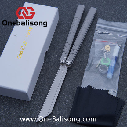 Cold Blade Hex Balisong Customization REP Sandblasting Version 7075 Aluminum Alloy Handle 420 Fake Blade Bushing