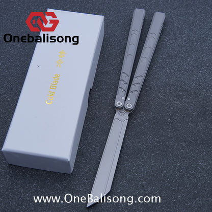 Cold Blade Hex Balisong Customization REP Sandblasting Version 7075 Aluminum Alloy Handle 420 Fake Blade Bushing