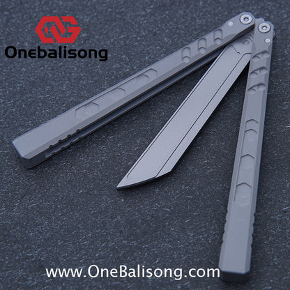 Cold Blade Hex Balisong Customization REP Sandblasting Version 7075 Aluminum Alloy Handle 420 Fake Blade Bushing