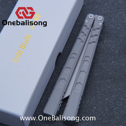 Cold Blade Hex Balisong Customization REP Sandblasting Version 7075 Aluminum Alloy Handle 420 Fake Blade Bushing