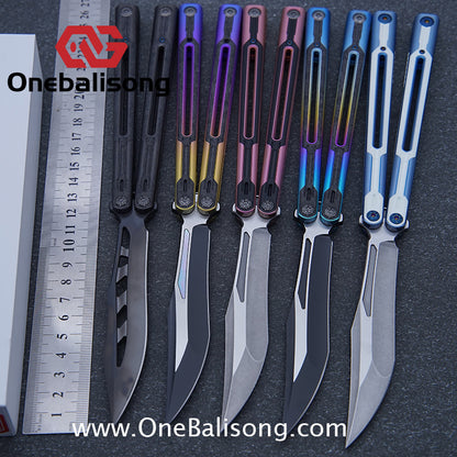 RAD Cygnus V2 Genuine Balisong Titanium-6AL-4V Handle CPM-S35VN Stainless Steel Live Blade Bushing