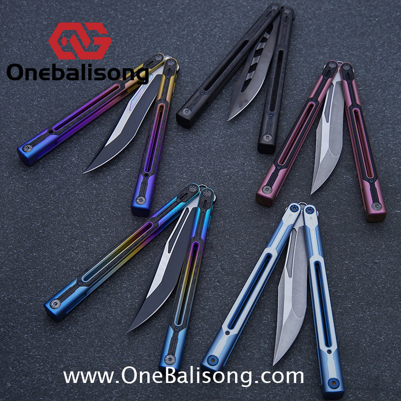 RAD Cygnus V2 Genuine Balisong Titanium-6AL-4V Handle CPM-S35VN Stainless Steel Blade Bushing