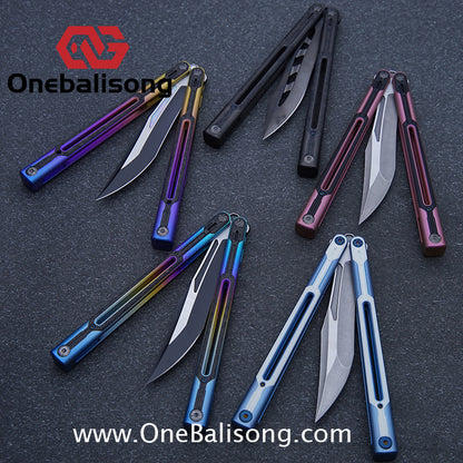 RAD Cygnus V2 Genuine Balisong Titanium-6AL-4V Handle CPM-S35VN Stainless Steel Live Blade Bushing
