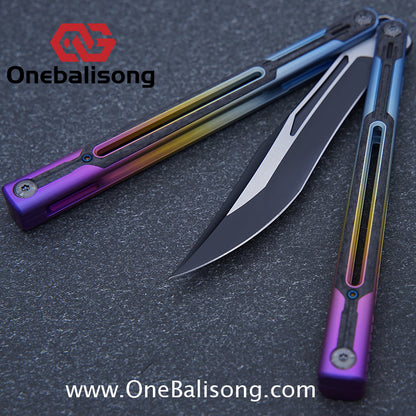 RAD Cygnus V2 Genuine Balisong Titanium-6AL-4V Handle CPM-S35VN Stainless Steel Live Blade Bushing