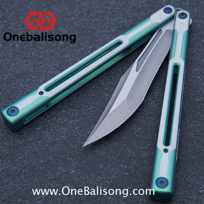 RAD Cygnus V2 Genuine Balisong Titanium-6AL-4V Handle CPM-S35VN Stainless Steel Live Blade Bushing