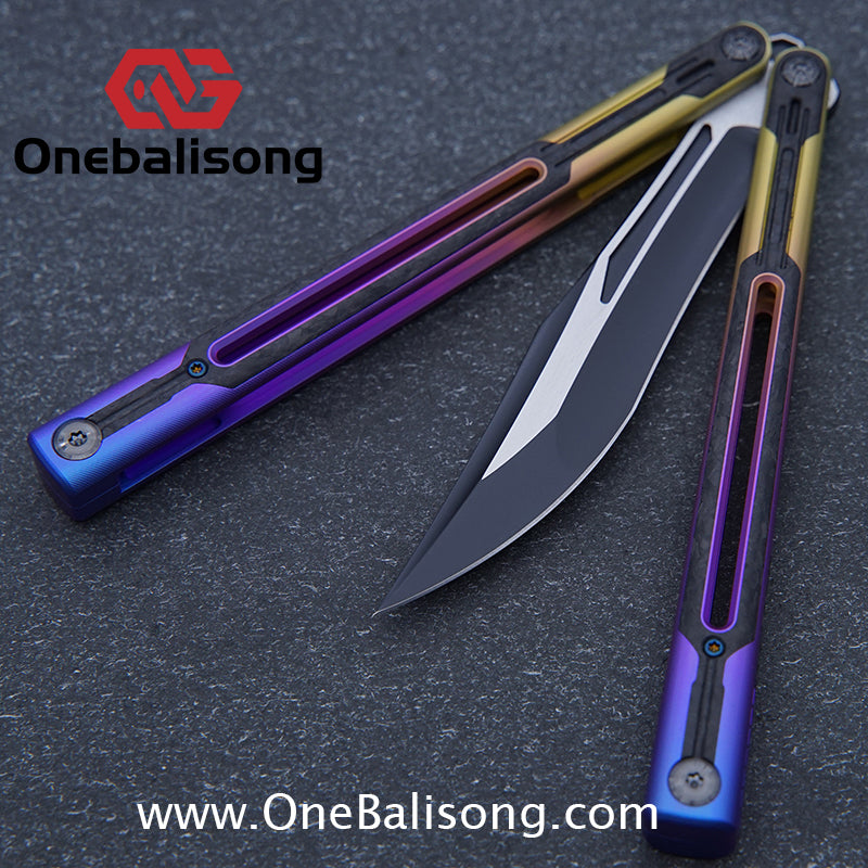 RAD Cygnus V2 Genuine Balisong Titanium-6AL-4V Handle CPM-S35VN Stainless Steel Blade Bushing
