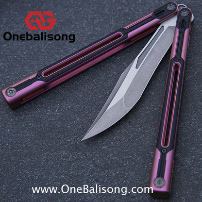 RAD Cygnus V2 Genuine Balisong Titanium-6AL-4V Handle CPM-S35VN Stainless Steel Live Blade Bushing