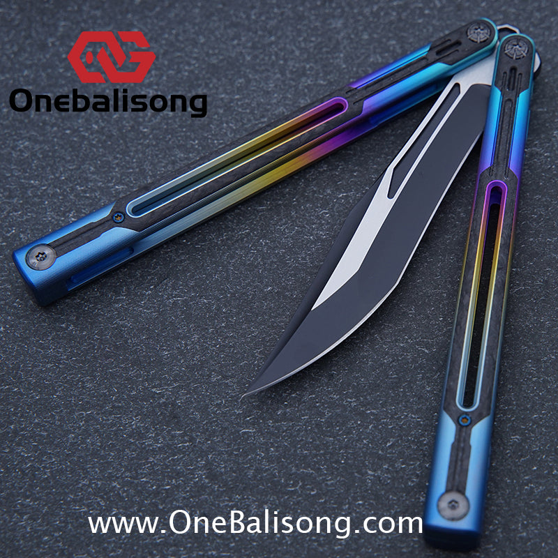 RAD Cygnus V2 Genuine Balisong Titanium-6AL-4V Handle CPM-S35VN Stainless Steel Blade Bushing