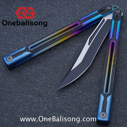 RAD Cygnus V2 Genuine Balisong Titanium-6AL-4V Handle CPM-S35VN Stainless Steel Live Blade Bushing