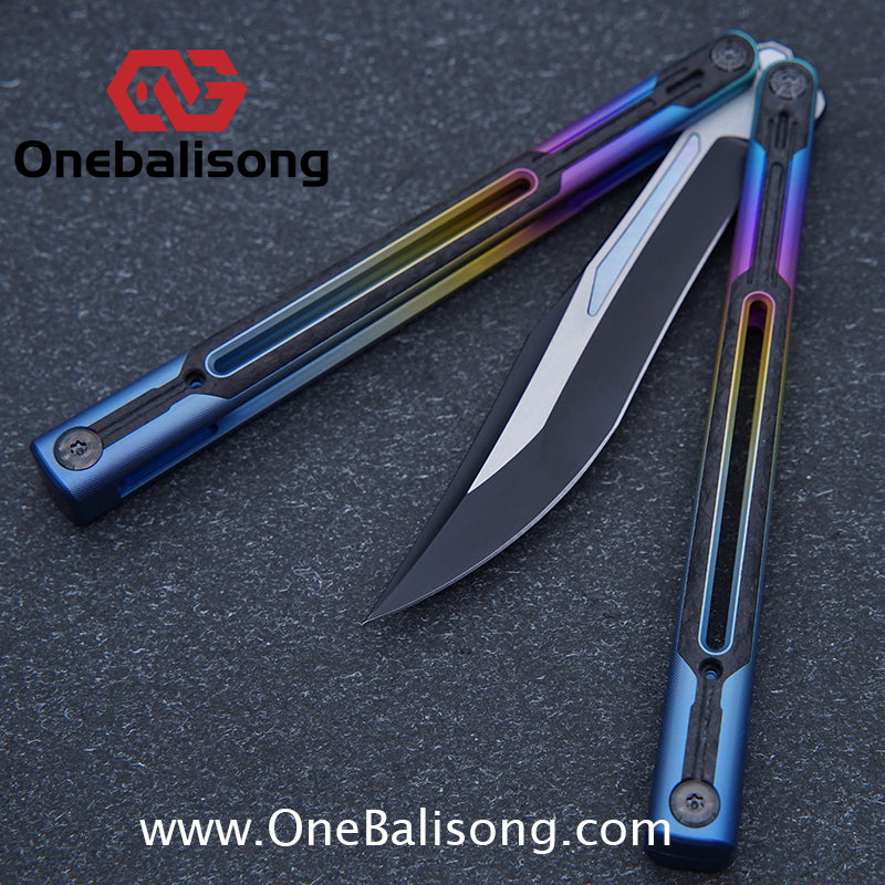 RAD Cygnus V2 Genuine Balisong Titanium-6AL-4V Handle CPM-S35VN Stainless Steel Blade Bushing