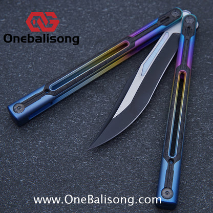 RAD Cygnus V2 Genuine Balisong Titanium-6AL-4V Handle CPM-S35VN Stainless Steel Live Blade Bushing