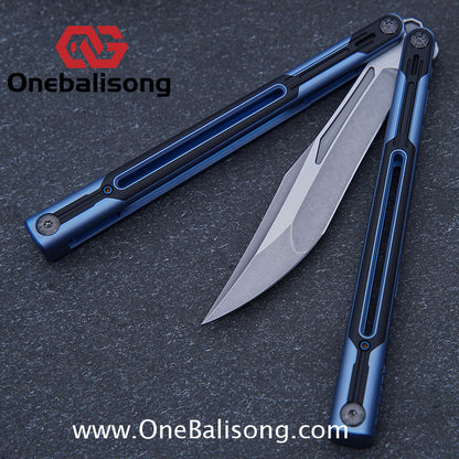 RAD Cygnus V2 Genuine Balisong Titanium-6AL-4V Handle CPM-S35VN Stainless Steel Live Blade Bushing