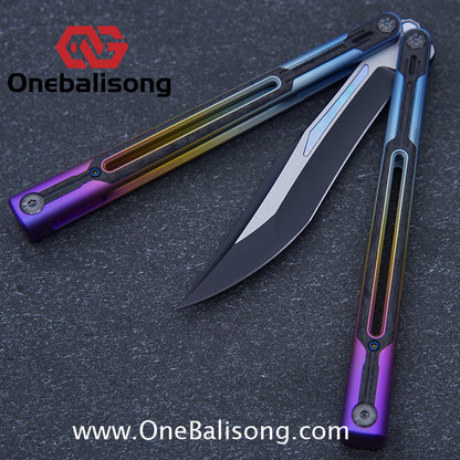RAD Cygnus V2 Genuine Balisong Titanium-6AL-4V Handle CPM-S35VN Stainless Steel Live Blade Bushing