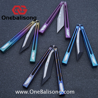 Asgard Slash God Balisong Titanium Alloy Handle Stainless Steel Blade Bushing