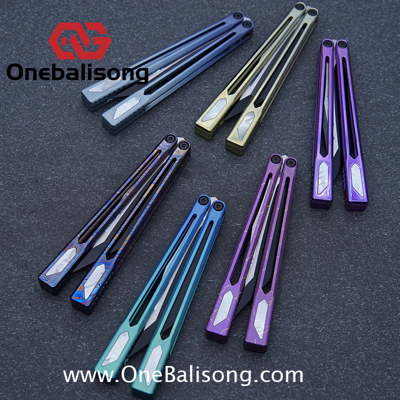 Asgard Slash God Balisong Titanium Alloy Handle Stainless Steel Blade Bushing