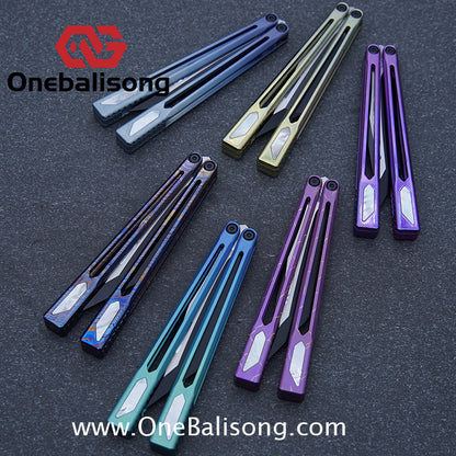 Asgard Slash God Balisong Titanium Alloy Handle Stainless Steel Blade Bushing