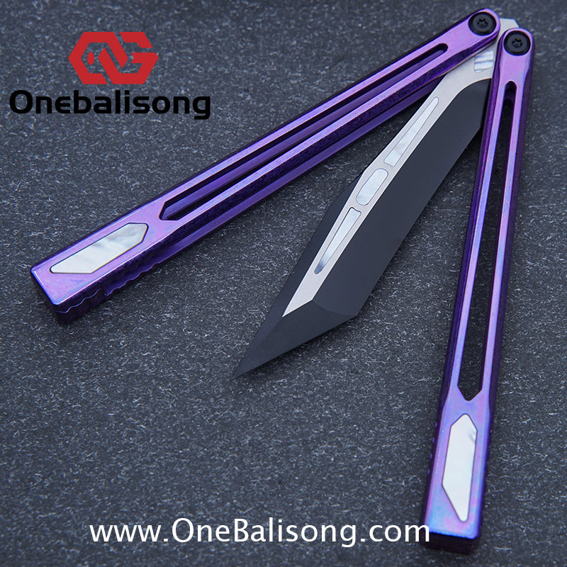 Asgard Slash God Balisong Titanium Alloy Handle Stainless Steel Blade Bushing