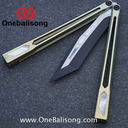 Asgard Slash God Balisong Titanium Alloy Handle Stainless Steel Blade Bushing