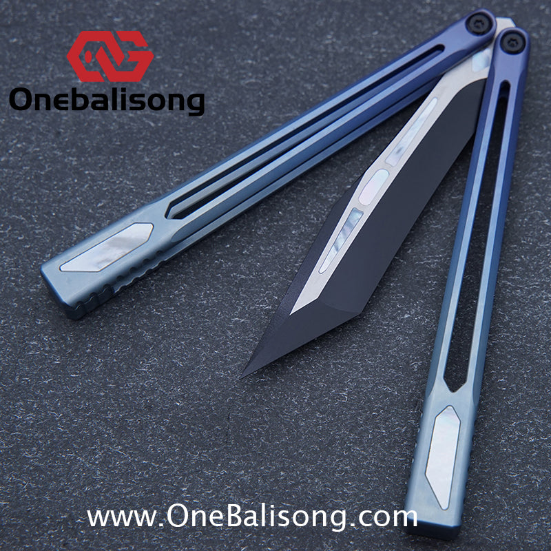 Asgard Slash God Balisong Titanium Alloy Handle Stainless Steel Blade Bushing