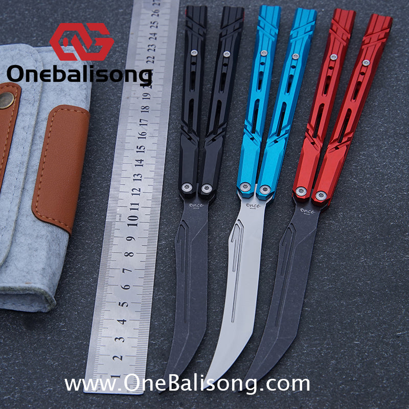 Once Mouse Balisong 7075 Aluminum Alloy Splicing Handle Stainless Steel Blade Bushings