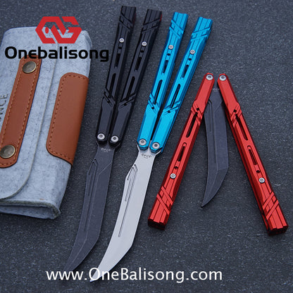 Once Mouse Balisong 7075 Aluminum Alloy Splicing Handle Stainless Steel Blade Bushings