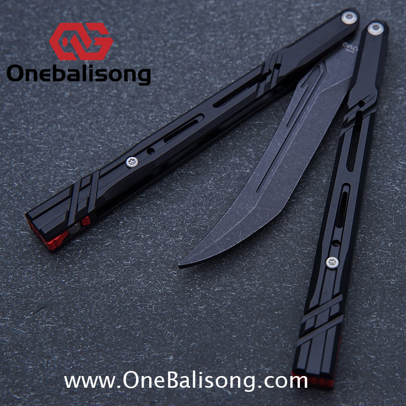 Once Mouse Balisong 7075 Aluminum Alloy Splicing Handle Stainless Steel Blade Bushings