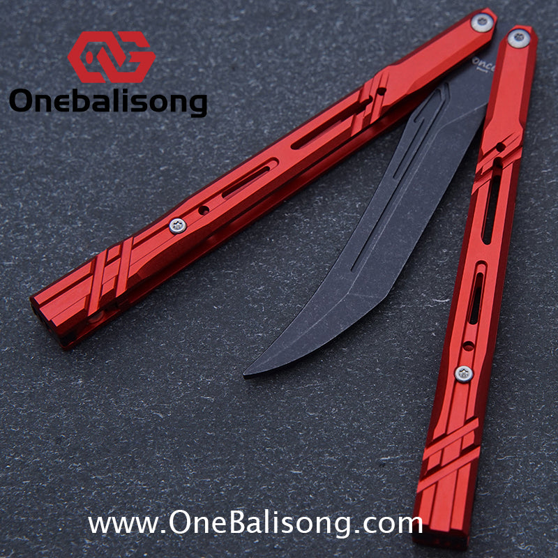 Once Mouse Balisong 7075 Aluminum Alloy Splicing Handle Stainless Steel Blade Bushings